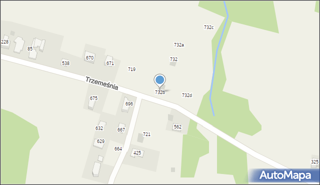 Trzemeśnia, Trzemeśnia, 732b, mapa Trzemeśnia