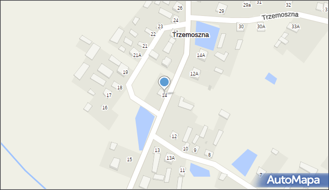 Trzemoszna, Trzemoszna, 14, mapa Trzemoszna