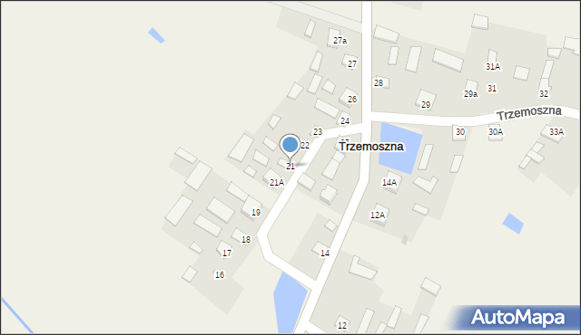 Trzemoszna, Trzemoszna, 21, mapa Trzemoszna