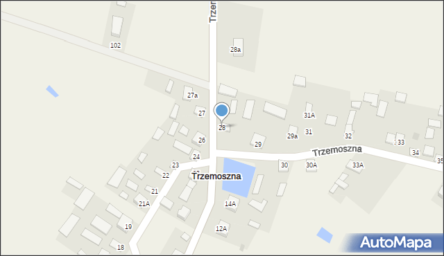 Trzemoszna, Trzemoszna, 28, mapa Trzemoszna