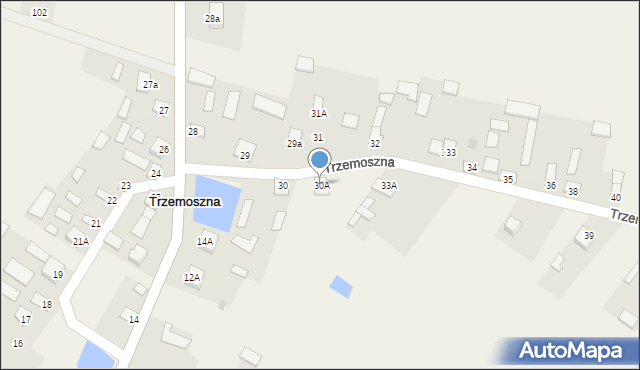 Trzemoszna, Trzemoszna, 30A, mapa Trzemoszna