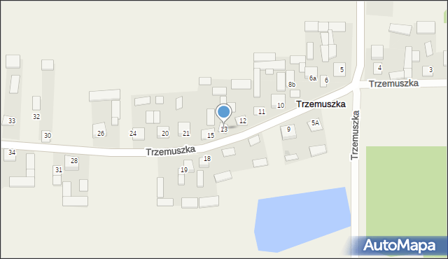 Trzemuszka, Trzemuszka, 13, mapa Trzemuszka