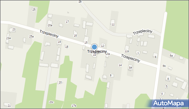 Trzepieciny, Trzepieciny, 14, mapa Trzepieciny