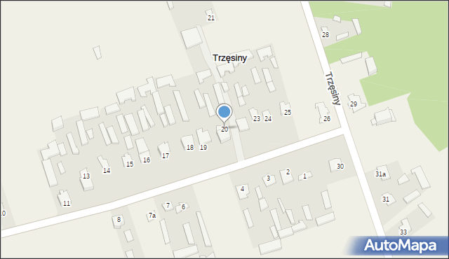 Trzęsiny, Trzęsiny, 20, mapa Trzęsiny