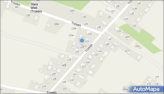 Trześń, Trześń, 122, mapa Trześń