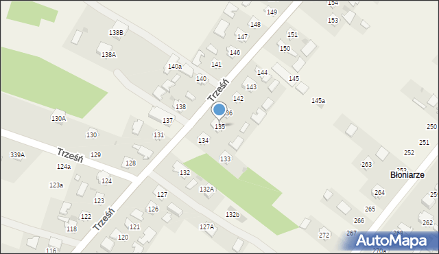 Trześń, Trześń, 135, mapa Trześń