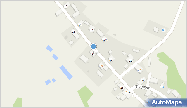 Trzęsów, Trzęsów, 17, mapa Trzęsów