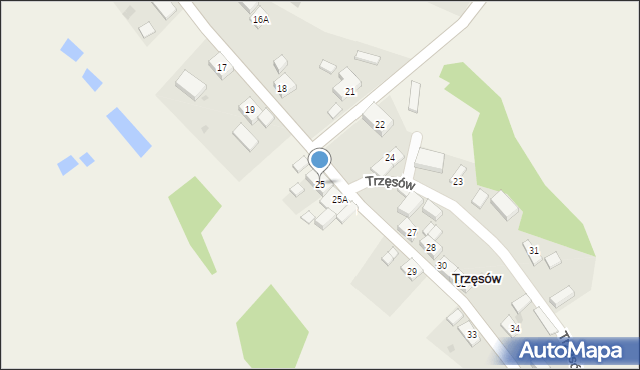 Trzęsów, Trzęsów, 25, mapa Trzęsów