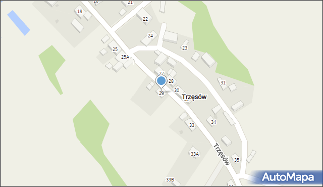 Trzęsów, Trzęsów, 29, mapa Trzęsów