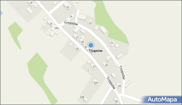 Trzęsów, Trzęsów, 32, mapa Trzęsów