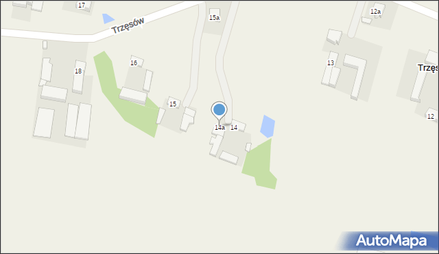 Trzęsów, Trzęsów, 14a, mapa Trzęsów