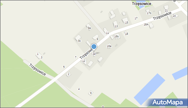 Trzęsowice, Trzęsowice, 14, mapa Trzęsowice