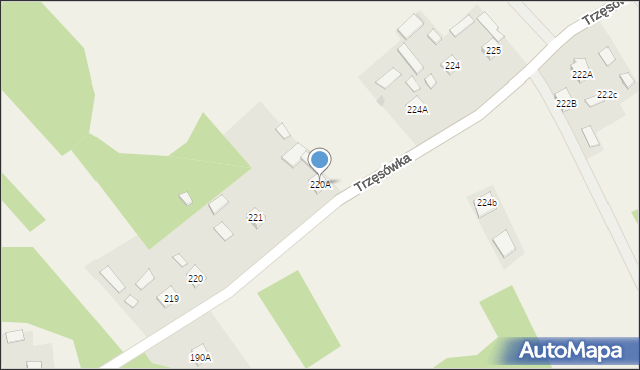 Trzęsówka, Trzęsówka, 220A, mapa Trzęsówka