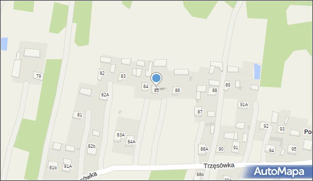 Trzęsówka, Trzęsówka, 85, mapa Trzęsówka