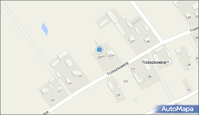 Trzeszkowice, Trzeszkowice, 104, mapa Trzeszkowice