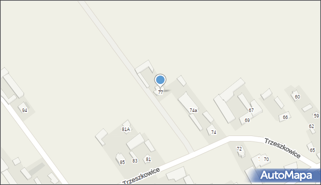 Trzeszkowice, Trzeszkowice, 77, mapa Trzeszkowice