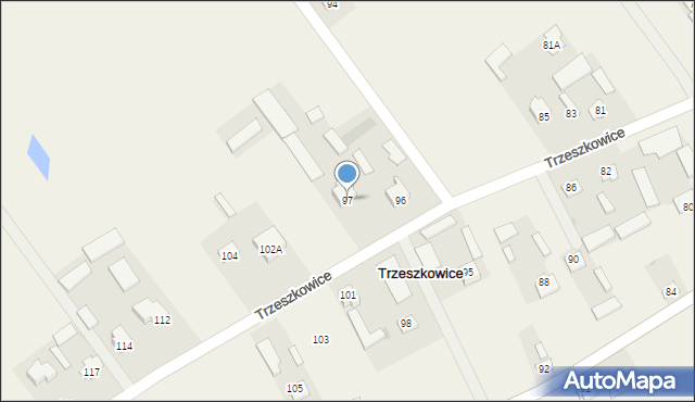 Trzeszkowice, Trzeszkowice, 97, mapa Trzeszkowice