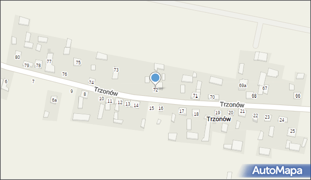 Trzonów, Trzonów, 72, mapa Trzonów