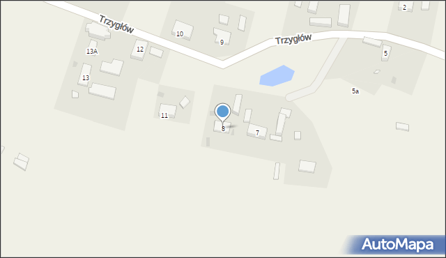Trzygłów, Trzygłów, 8, mapa Trzygłów