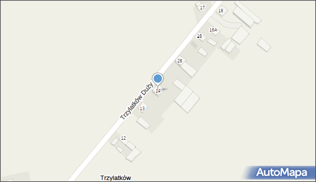 Trzylatków Duży, Trzylatków Duży, 14, mapa Trzylatków Duży