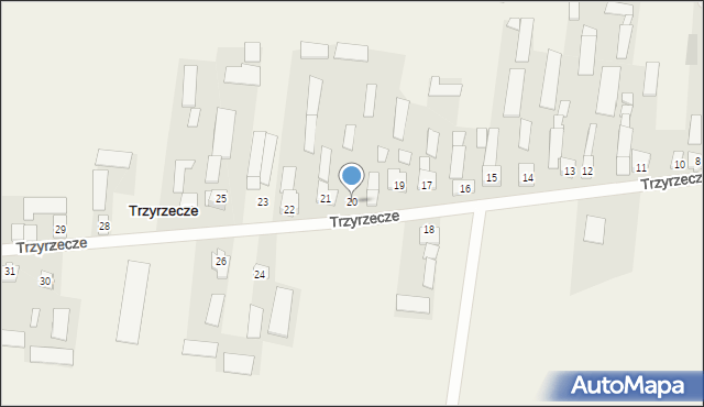 Trzyrzecze, Trzyrzecze, 20, mapa Trzyrzecze