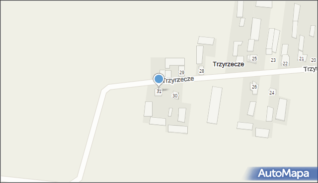 Trzyrzecze, Trzyrzecze, 31, mapa Trzyrzecze