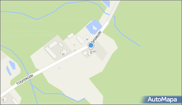 Trzyrzeczki, Trzyrzeczki, 12, mapa Trzyrzeczki