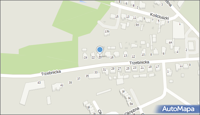 Twardogóra, Trzebnicka, 20, mapa Twardogóra