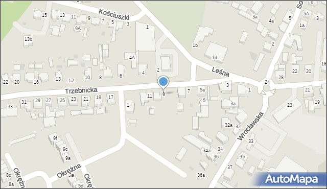 Twardogóra, Trzebnicka, 9, mapa Twardogóra
