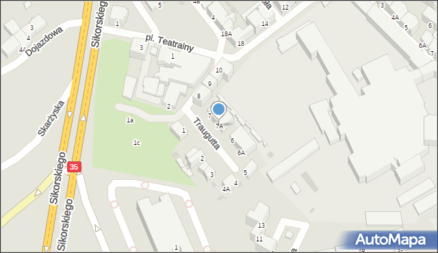 Wałbrzych, Traugutta Romualda, gen., 7A, mapa Wałbrzycha