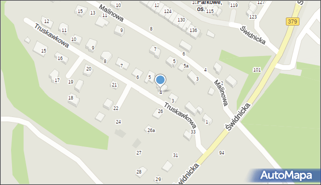 Wałbrzych, Truskawkowa, 4, mapa Wałbrzycha