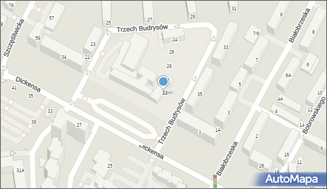 Warszawa, Trzech Budrysów, 32, mapa Warszawy