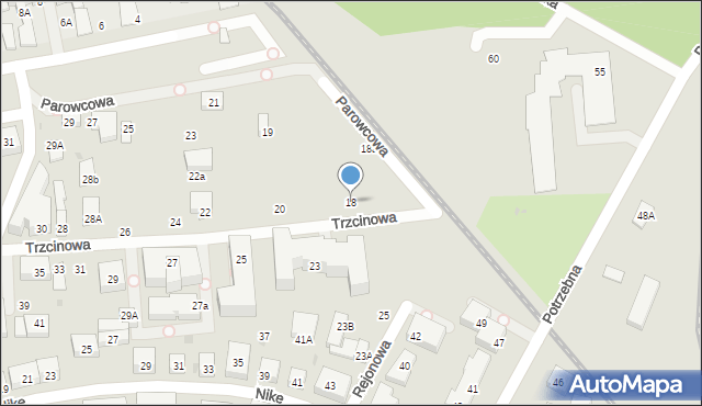 Warszawa, Trzcinowa, 18, mapa Warszawy