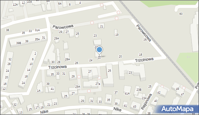 Warszawa, Trzcinowa, 22, mapa Warszawy