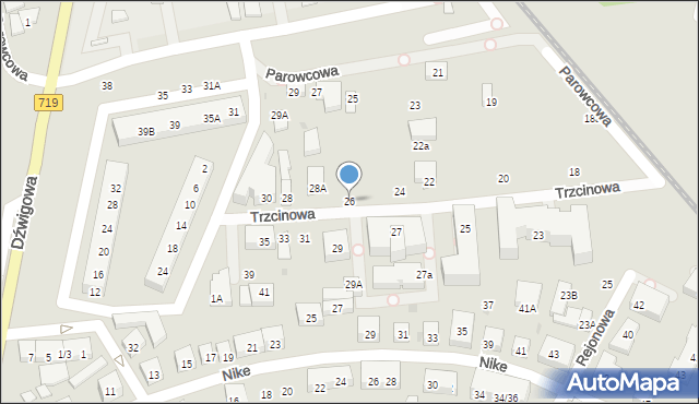 Warszawa, Trzcinowa, 26, mapa Warszawy