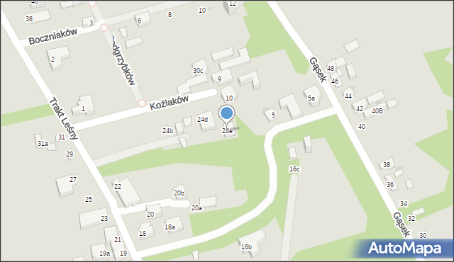 Warszawa, Trakt Leśny, 24e, mapa Warszawy