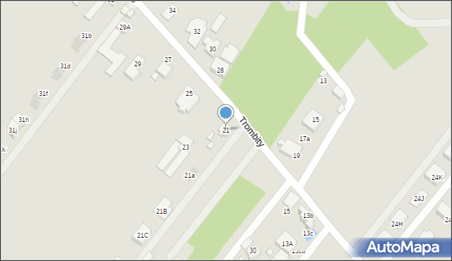 Warszawa, Trombity, 21, mapa Warszawy