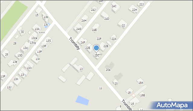 Warszawa, Trombity, 22C, mapa Warszawy