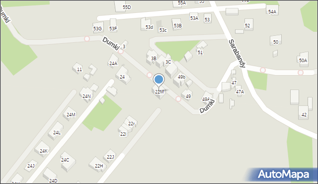 Warszawa, Trombity, 22M, mapa Warszawy