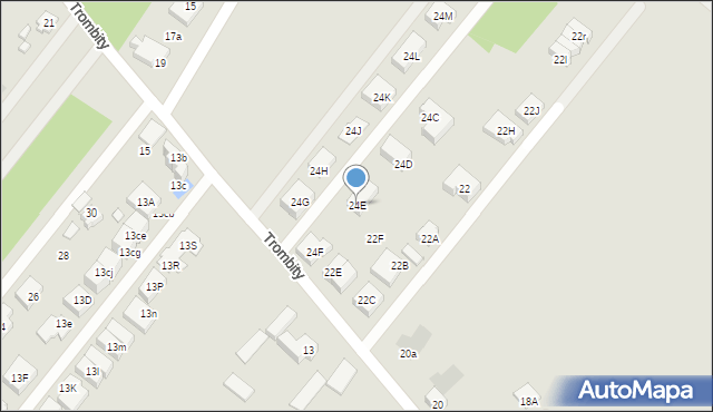 Warszawa, Trombity, 24E, mapa Warszawy