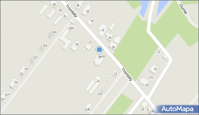Warszawa, Trombity, 25, mapa Warszawy