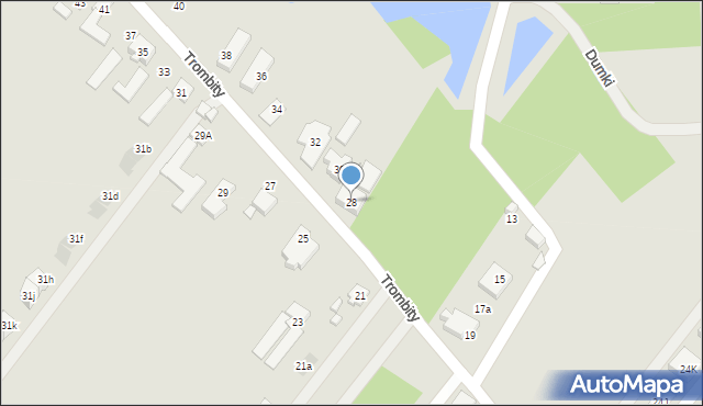 Warszawa, Trombity, 28, mapa Warszawy