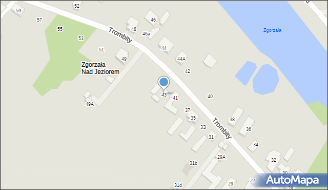 Warszawa, Trombity, 43, mapa Warszawy