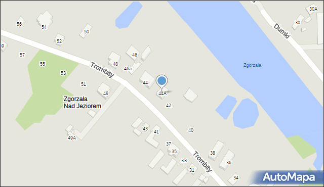 Warszawa, Trombity, 44A, mapa Warszawy