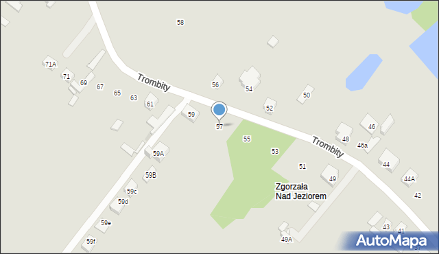 Warszawa, Trombity, 57, mapa Warszawy