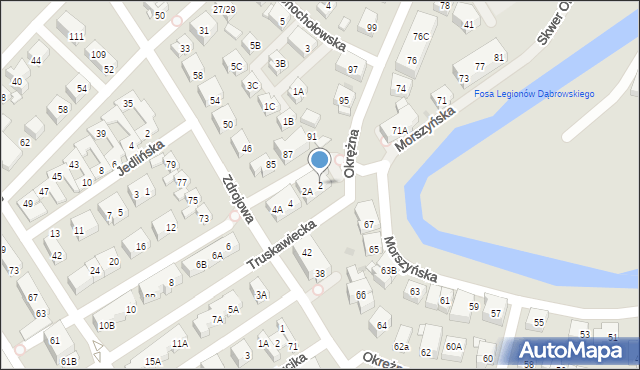 Warszawa, Truskawiecka, 2, mapa Warszawy