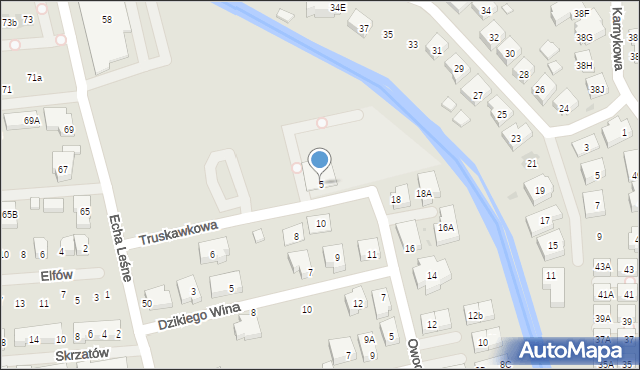 Warszawa, Truskawkowa, 5, mapa Warszawy