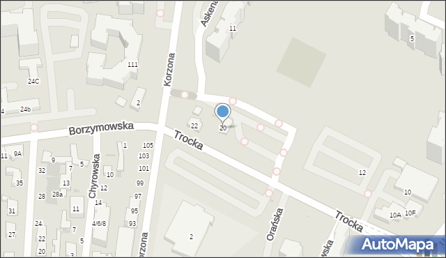 Warszawa, Trocka, 20, mapa Warszawy