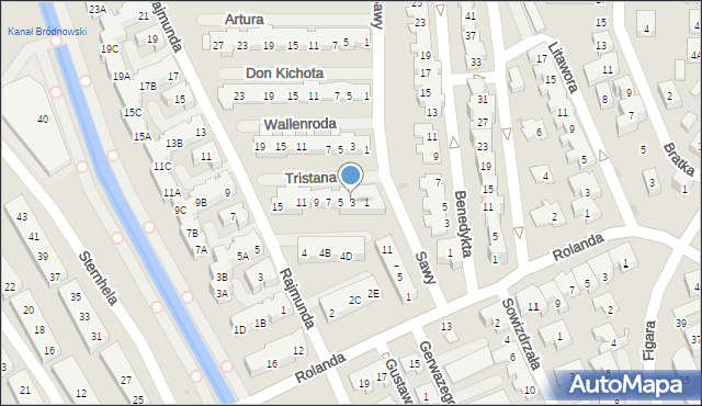 Warszawa, Tristana, 3, mapa Warszawy