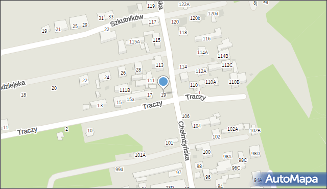 Warszawa, Traczy, 19, mapa Warszawy